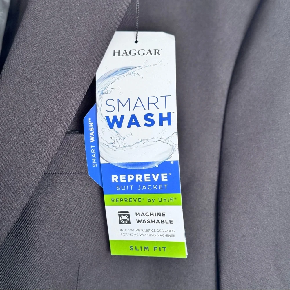 NWT Haggar Smart Wash® Slim Fit Suit Jacket – Black,‎ Medium